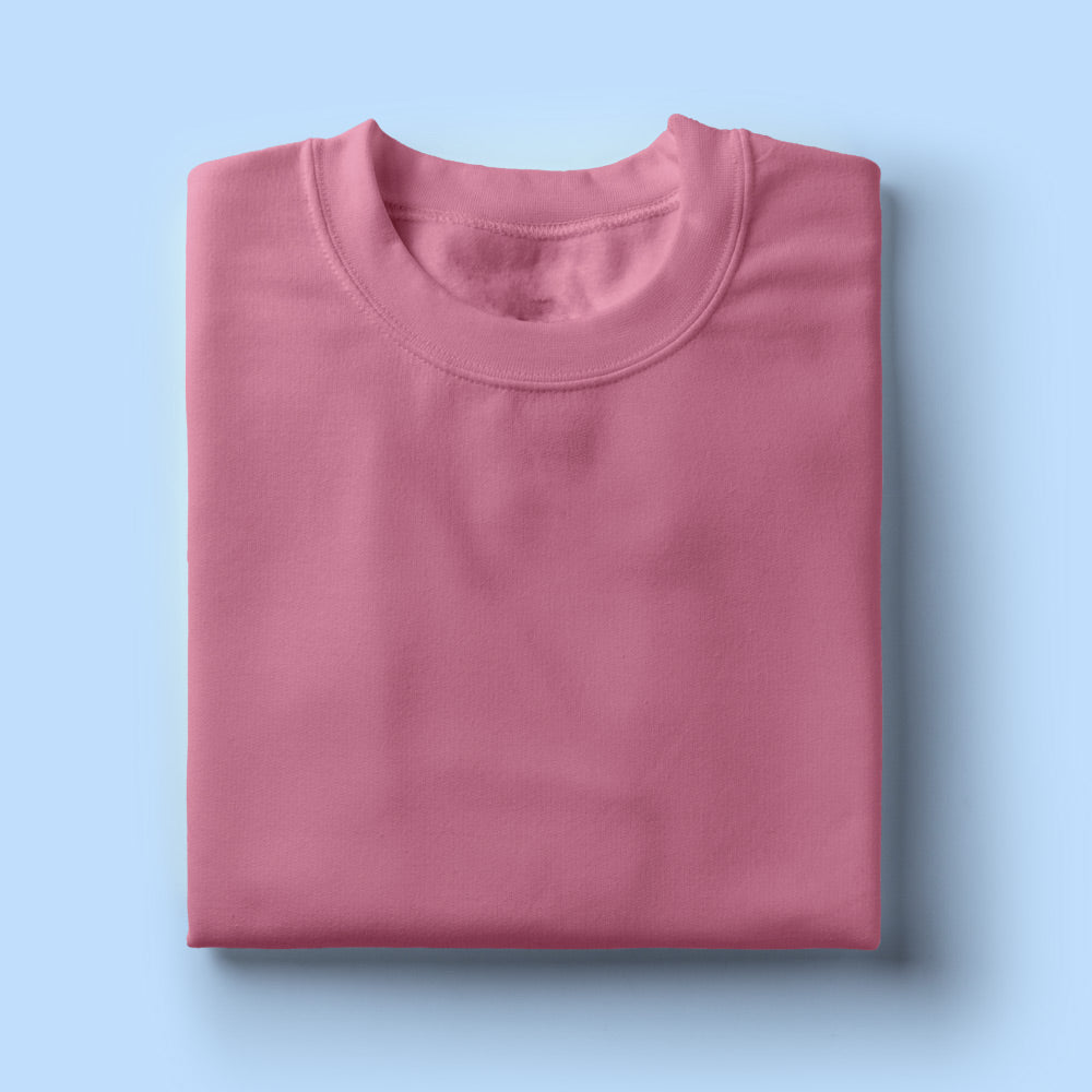 Solid: Flamingo Round Neck T-Shirt
