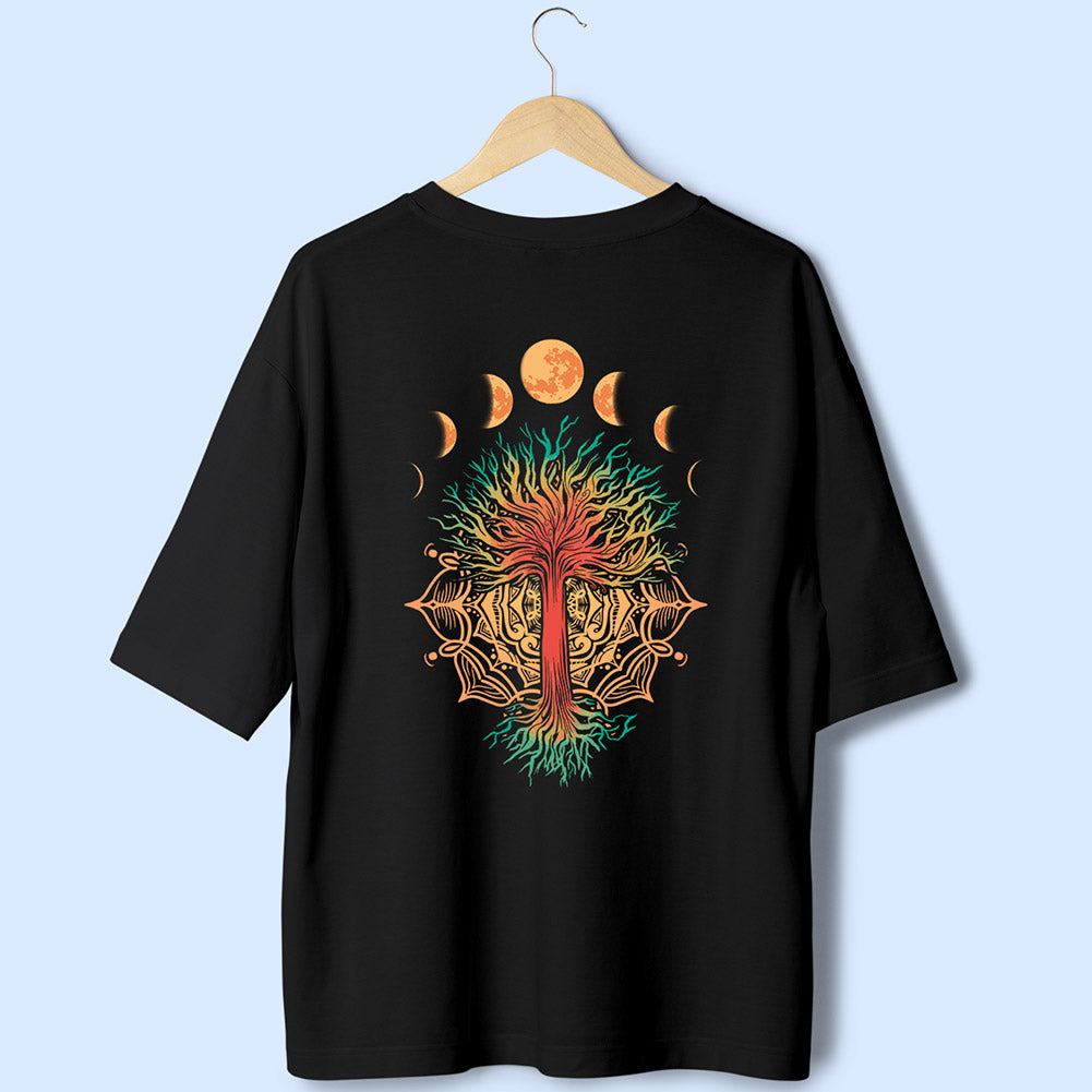 Moon Phases (Back Print) Oversized T-Shirt