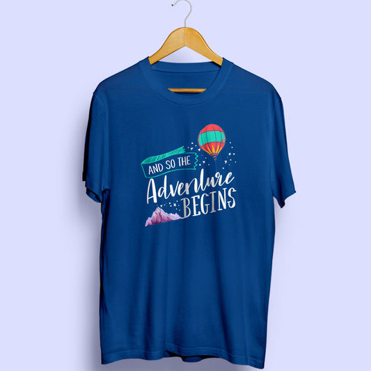 Adventure Begins Half Sleeve T-Shirt - Soul & Peace
