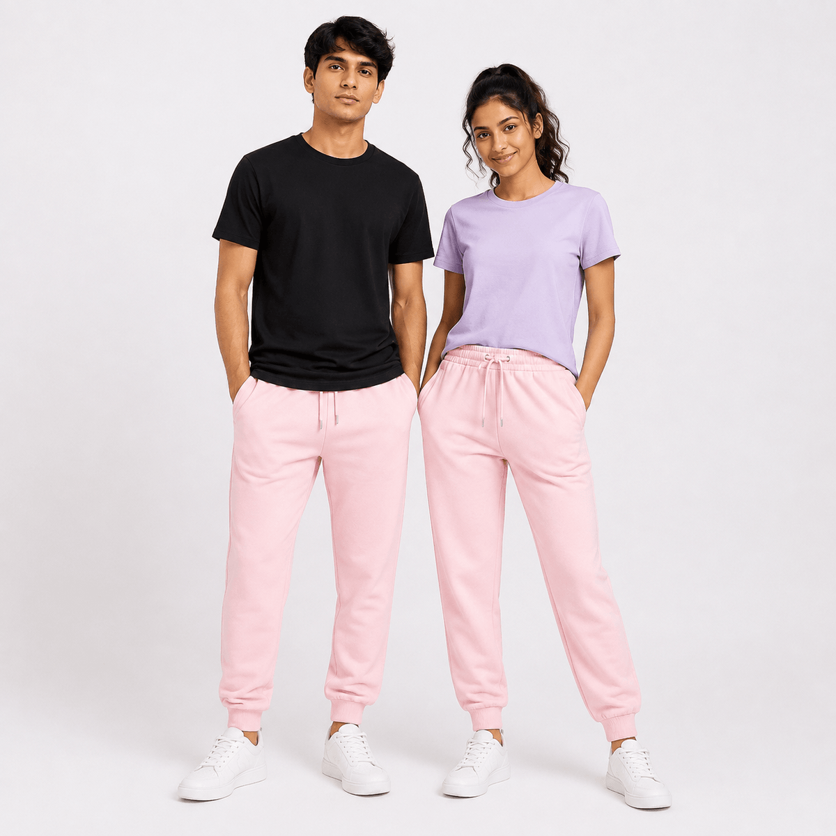 Light Baby Pink Unisex Joggers - Regular Fit