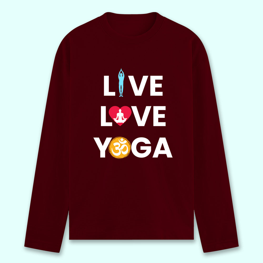 Live Love Yoga Full Sleeve T-shirt - Soul & Peace