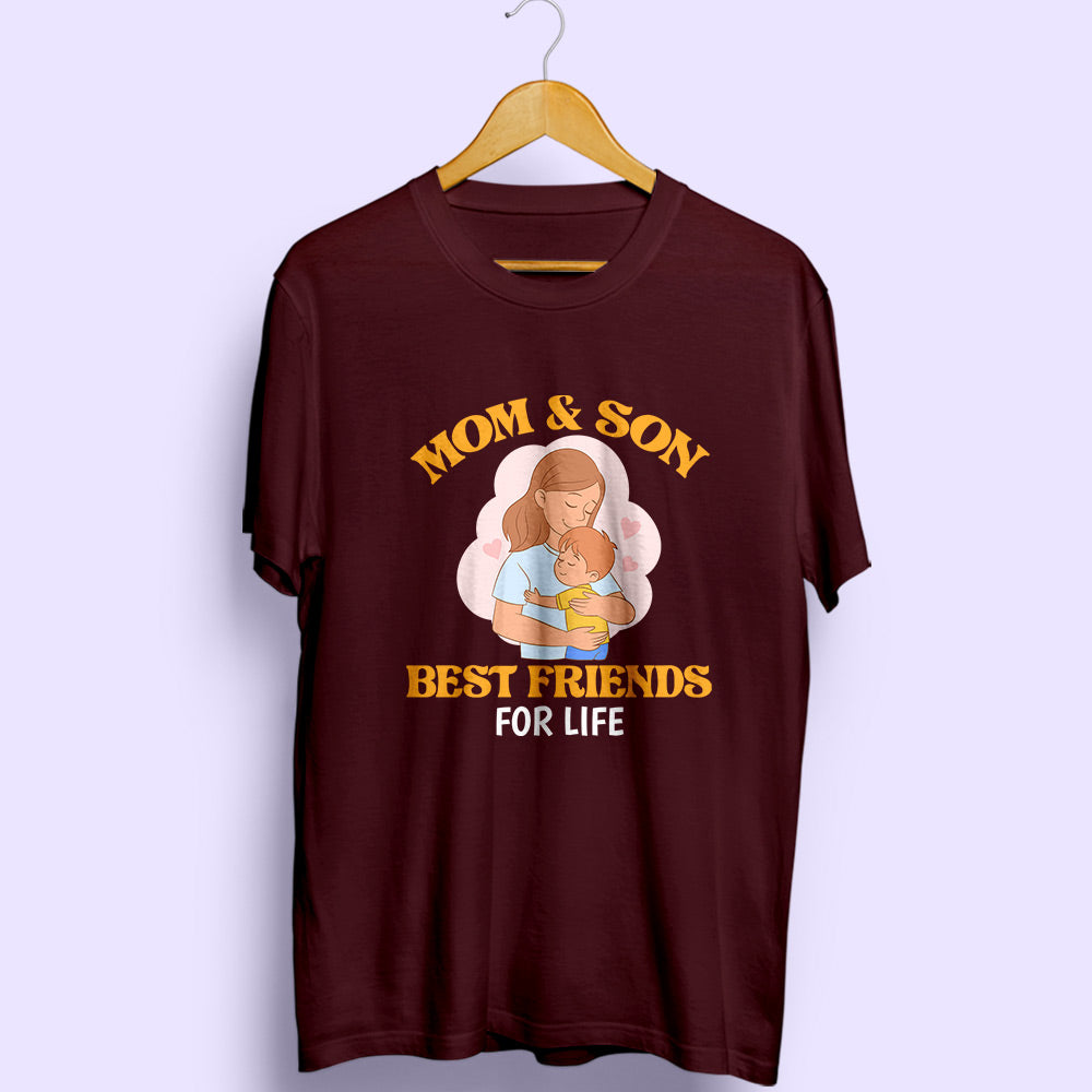 Mom & Son Best Friends Half Sleeve T-Shirt - Soul & Peace