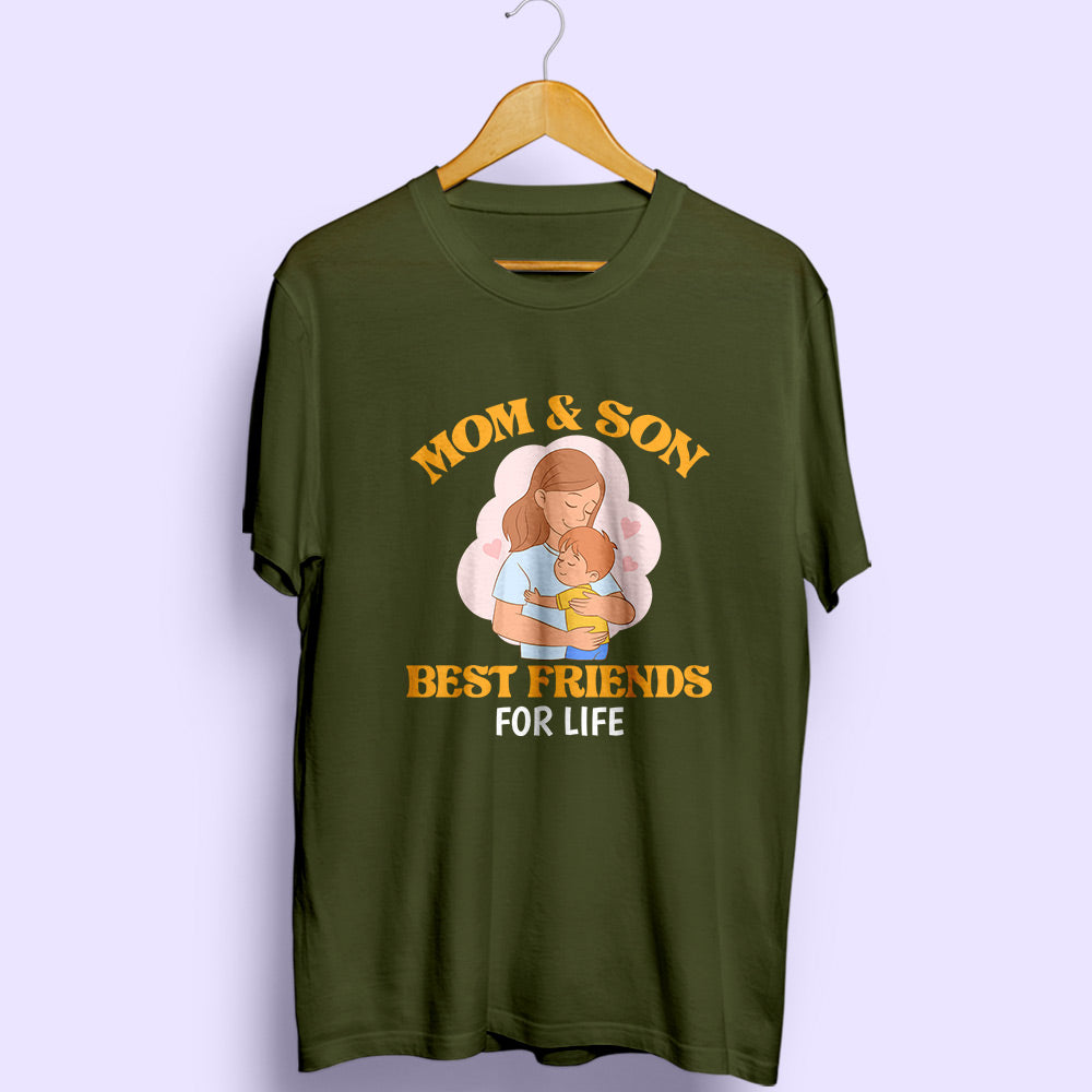 Mom & Son Best Friends Half Sleeve T-Shirt - Soul & Peace