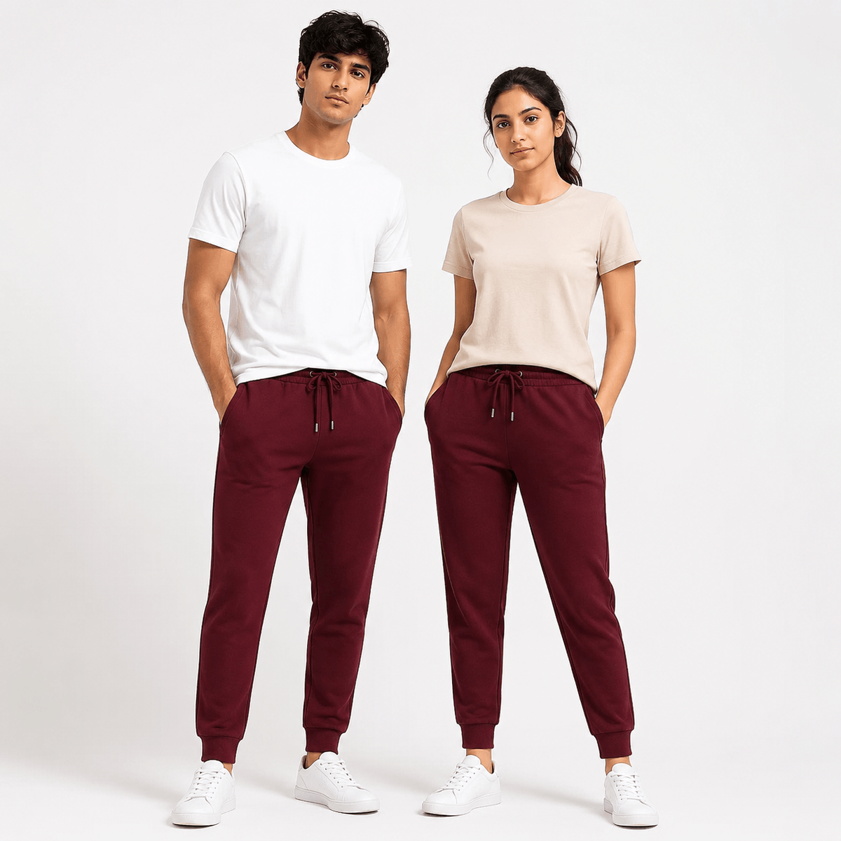 Maroon Unisex Joggers - Regular Fit