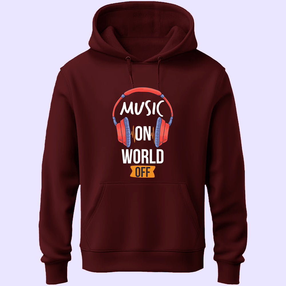 Music On World Off Unisex Hoodie - Soul & Peace