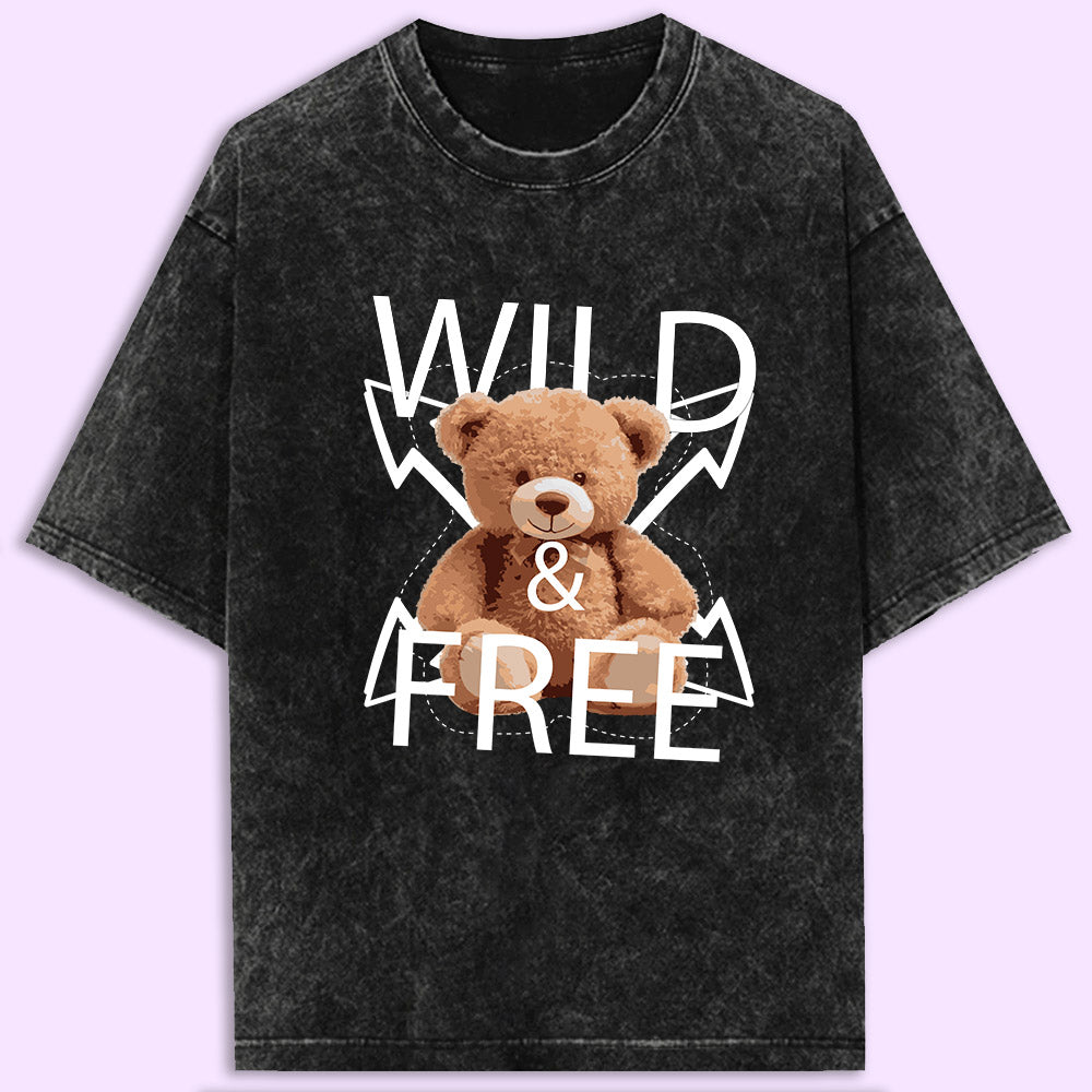 Wild & Free Acid Wash Oversized T-Shirt