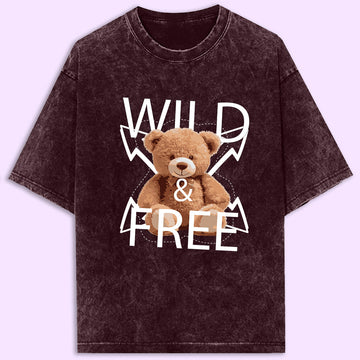 Wild & Free Acid Wash Oversized T-Shirt