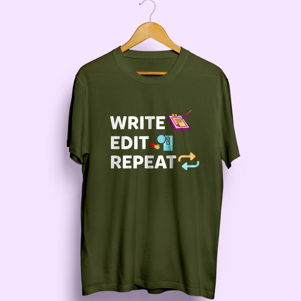 Write Edit Repeat Half Sleeve T-Shirt
