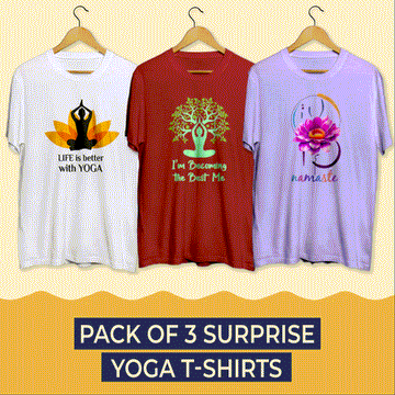 Pack of 3 Yoga Surprise T-Shirts (Super Saver Pack) - Soul & Peace