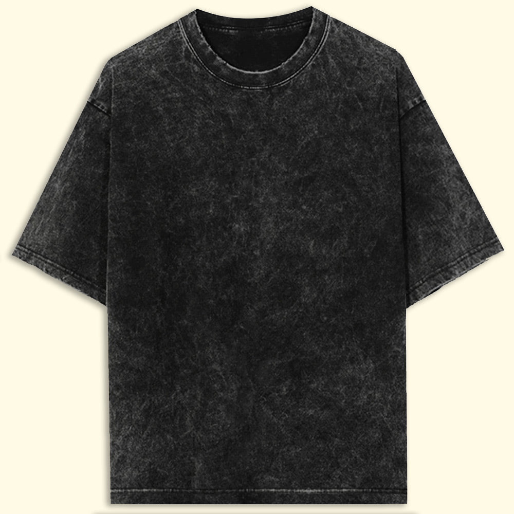 Plain Black Acid Wash Oversized T-Shirt - Soul & Peace