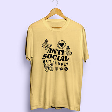 Anti Social Butterfly Half Sleeve T-Shirt