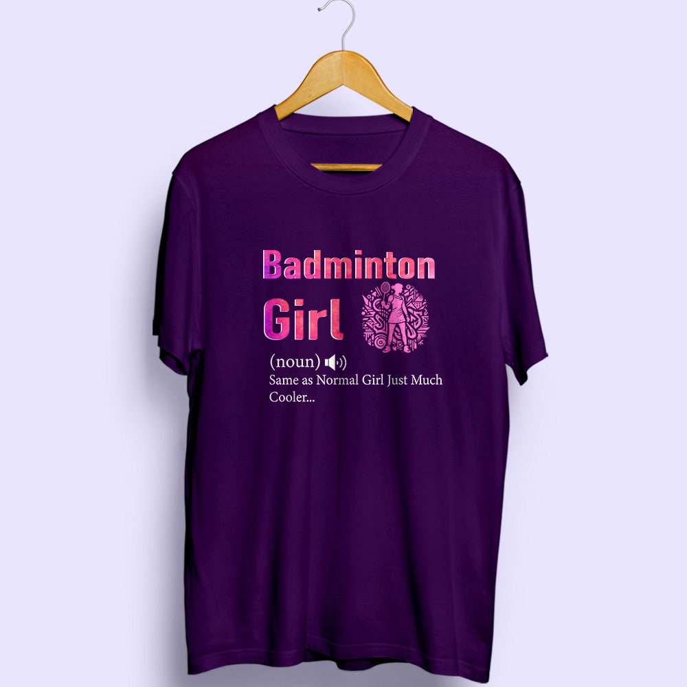 Badminton Girl Half Sleeve T-Shirt