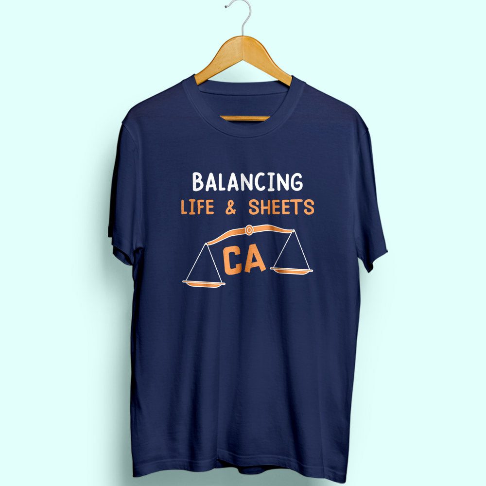 Balancing Life & Sheets Half Sleeve T-Shirt