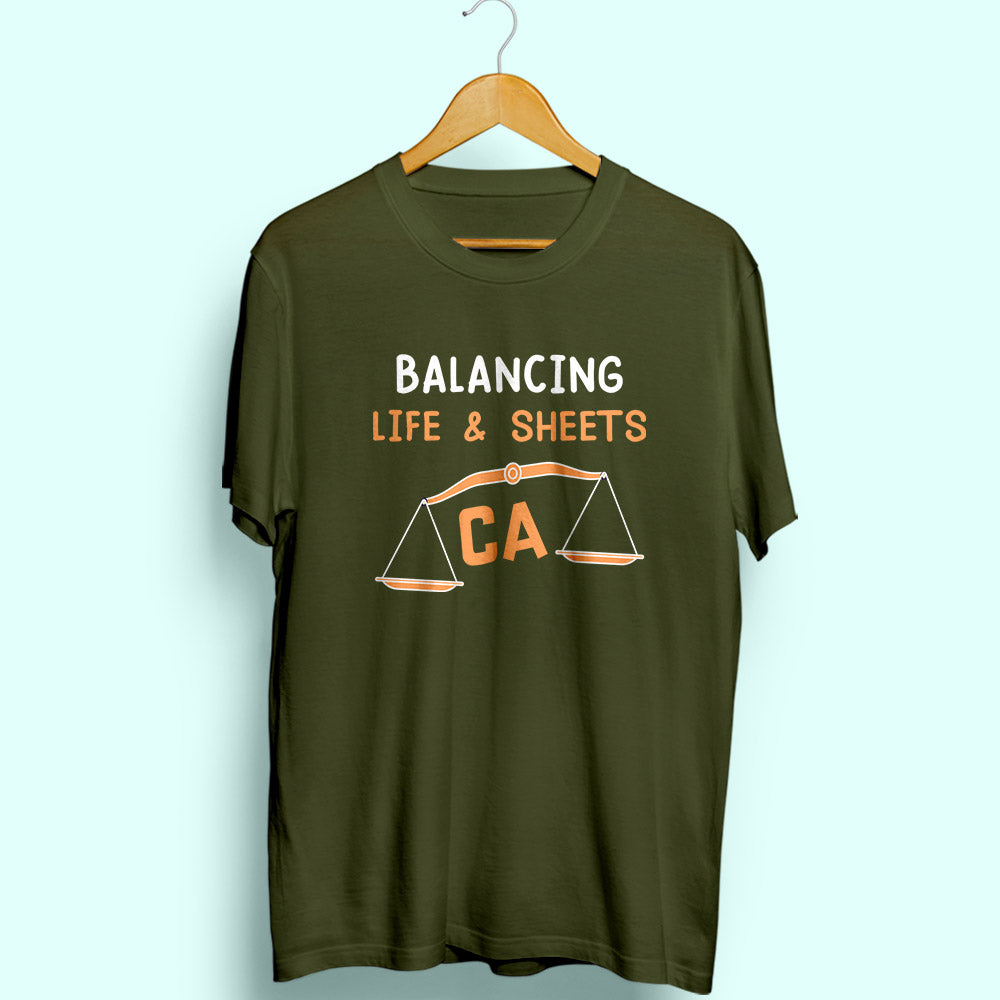 Balancing Life & Sheets Half Sleeve T-Shirt