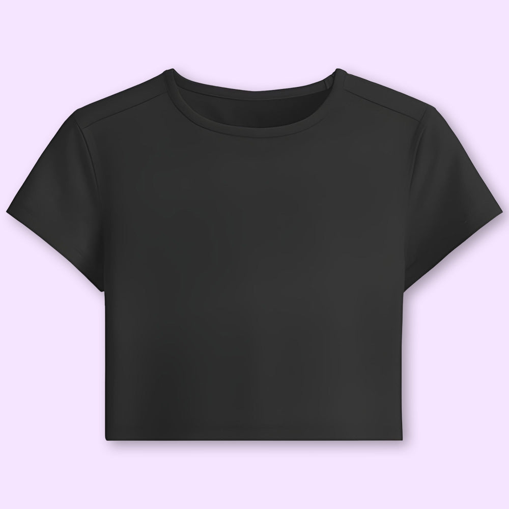 Black Plain Crop Top