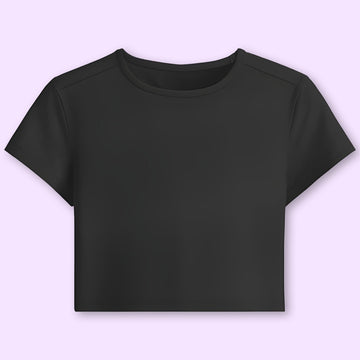 Black Plain Crop Top