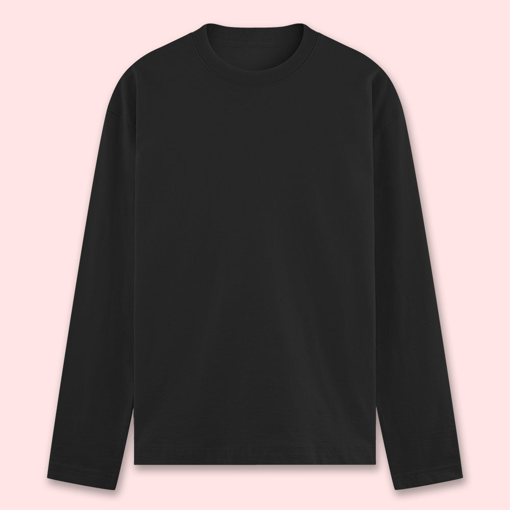 Black Plain Full Sleeve T-Shirt