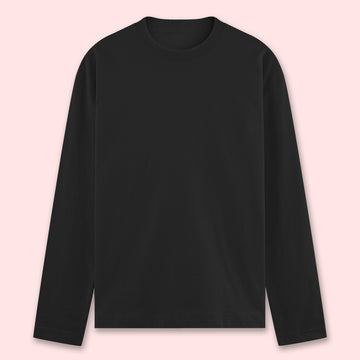 Black Plain Full Sleeve T-Shirt