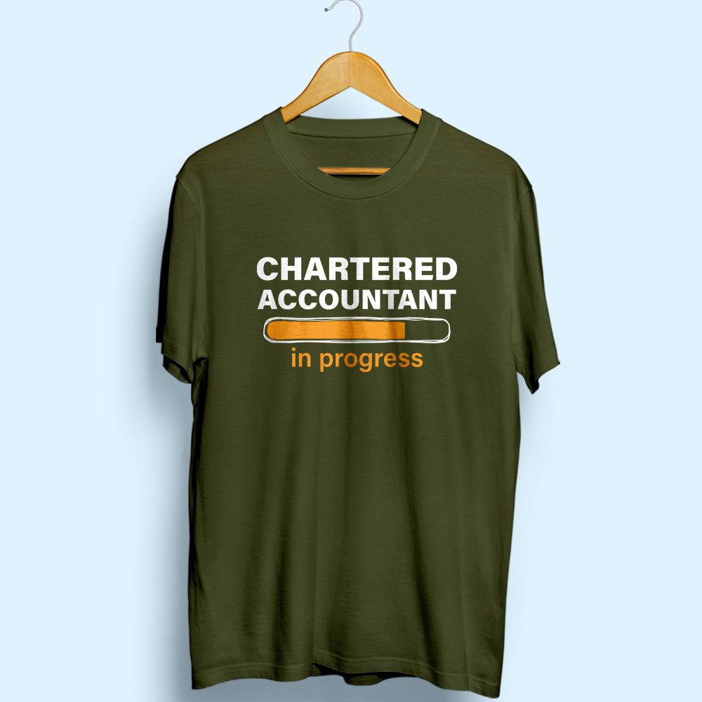Chartered Accountant In Progress Half Sleeve T-Shirt - Soul & Peace