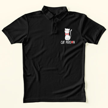 Cat Person Polo T-Shirt