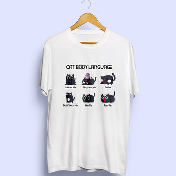 Cat Body Language Half Sleeve T-Shirt