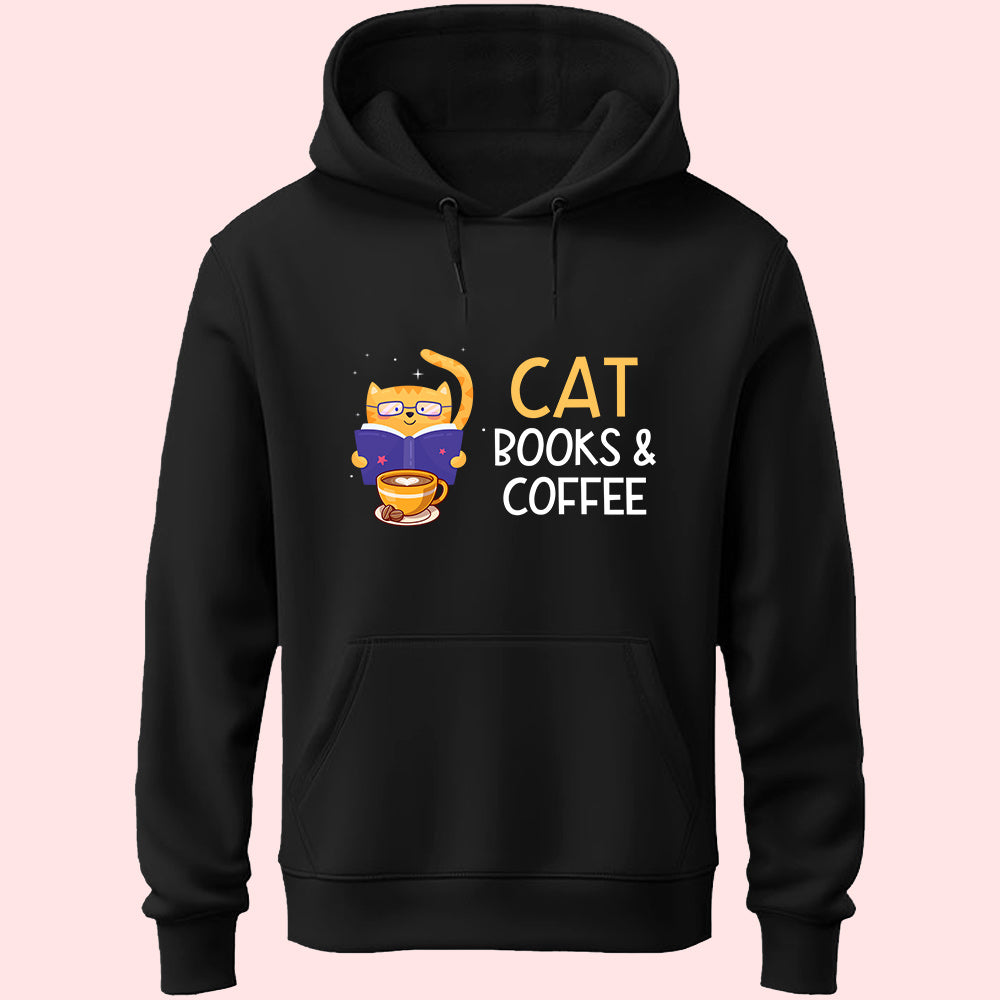 Cat Books & Coffee Unisex Hoodie - Soul & Peace