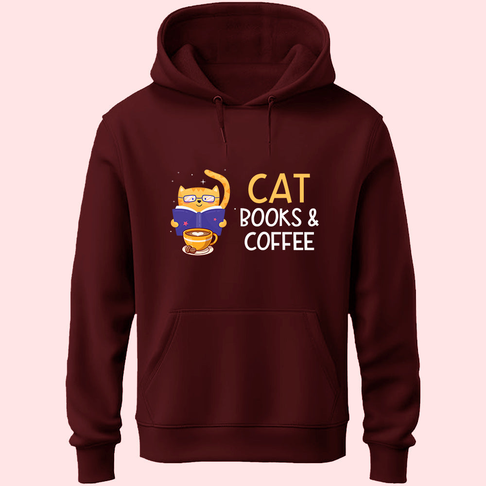 Cat Books & Coffee Unisex Hoodie - Soul & Peace