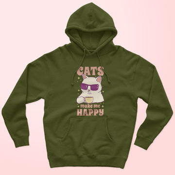 Cats Make Me Happy Unisex Hoodie