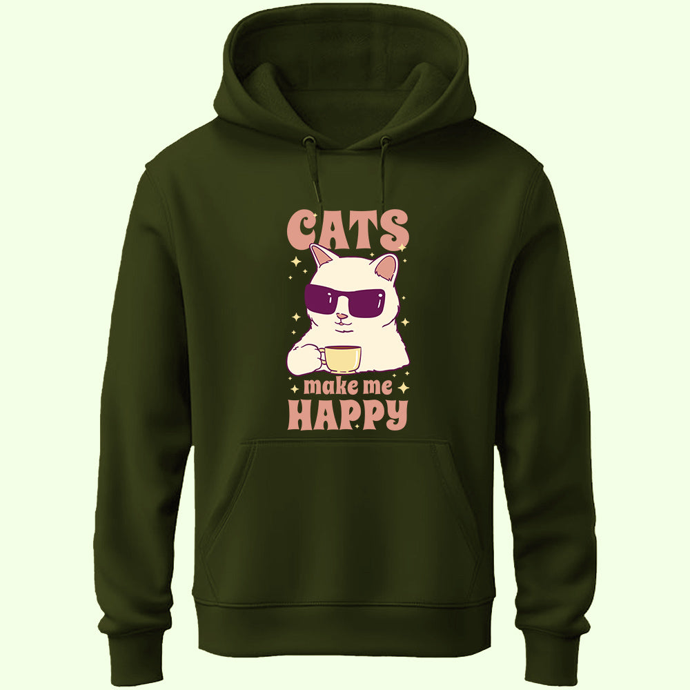 Cats Make Me Happy Unisex Hoodie