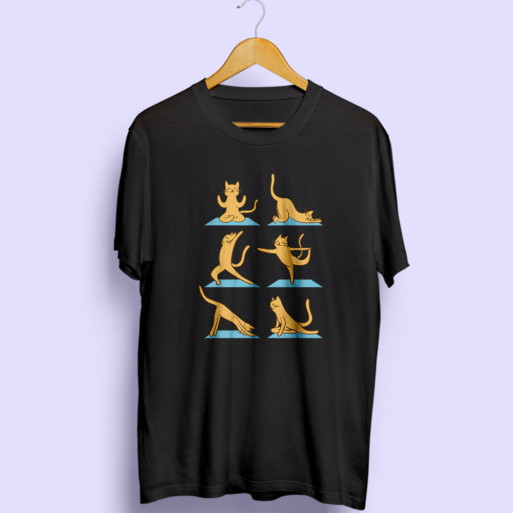 Cat Yoga Half Sleeve T-Shirt - Soul & Peace