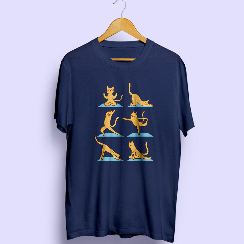 Cat Yoga Half Sleeve T-Shirt - Soul & Peace