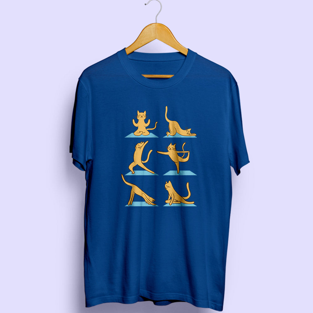 Cat Yoga Half Sleeve T-Shirt - Soul & Peace