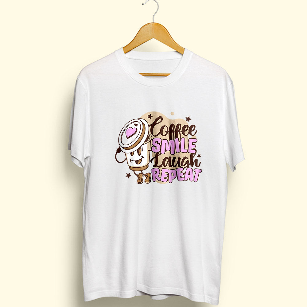Coffee Smile Laugh Half Sleeve T-Shirt