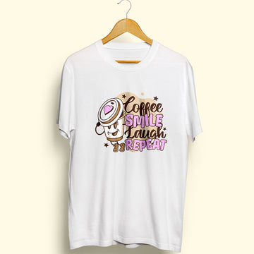 Coffee Smile Laugh Half Sleeve T-Shirt