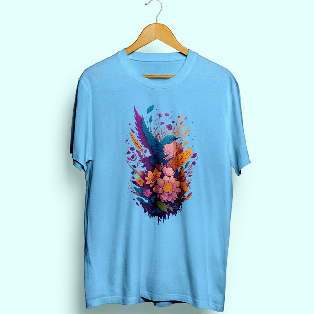 Colourful Bird Half Sleeve T-Shirt