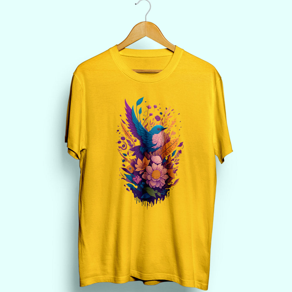 Colourful Bird Half Sleeve T-Shirt