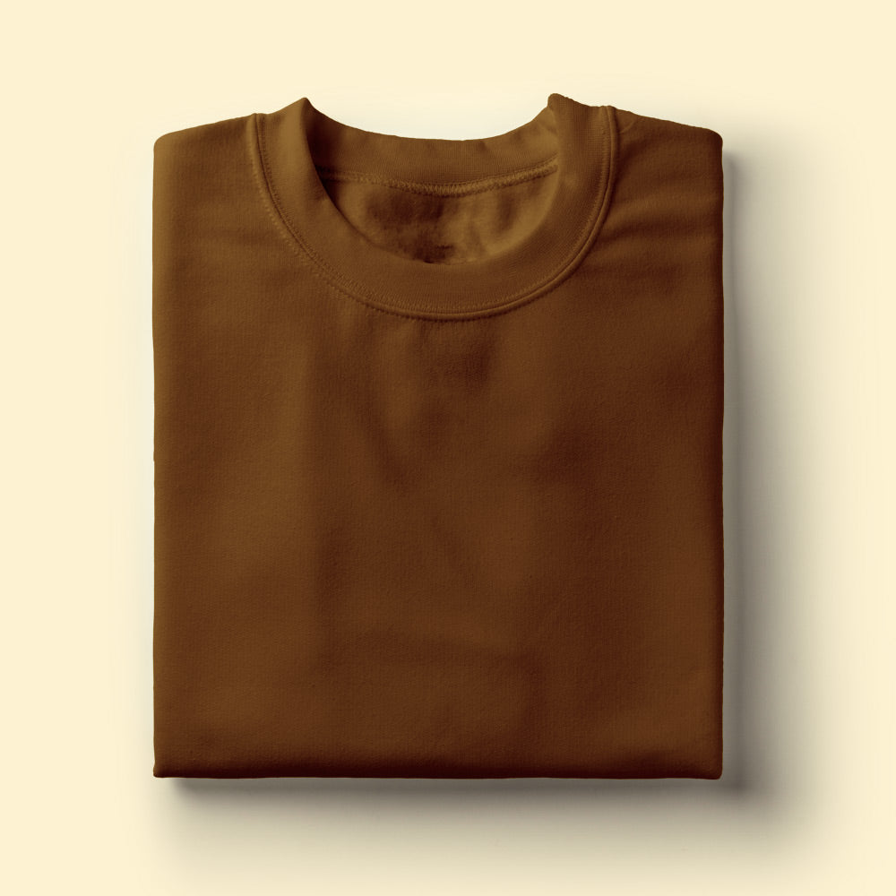Solid: Copper Round Neck T-Shirt - Soul & Peace