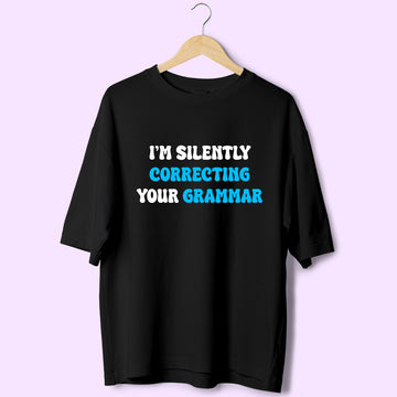 Correcting Grammar (Front Print) Oversized T-Shirt