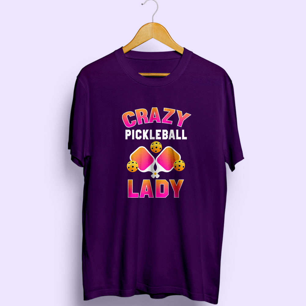 Crazy Pickleball Lady Half Sleeve T-Shirt - Soul & Peace