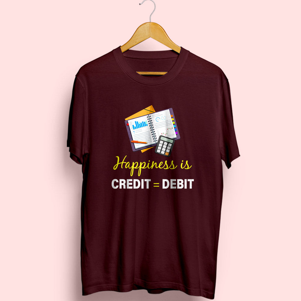 Credit Debit Half Sleeve T-Shirt - Soul & Peace