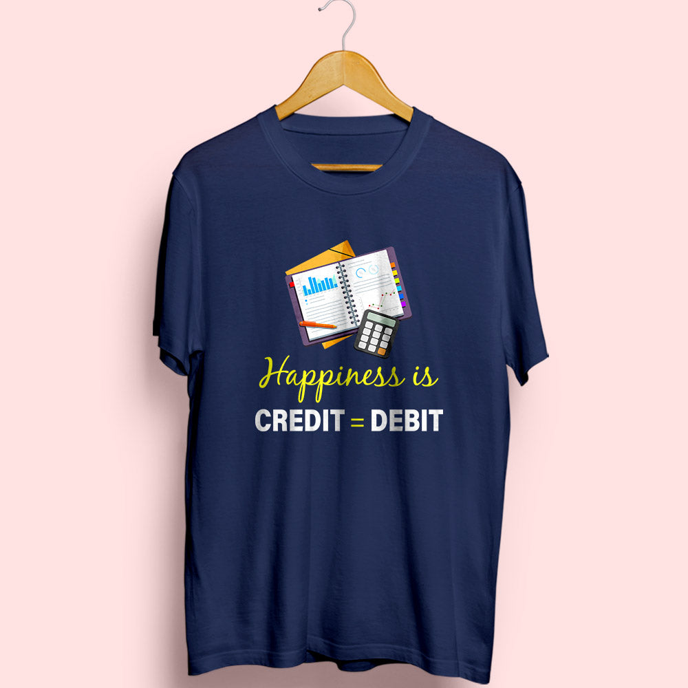Credit Debit Half Sleeve T-Shirt - Soul & Peace