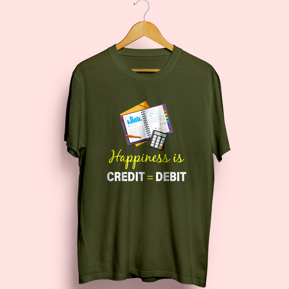 Credit Debit Half Sleeve T-Shirt - Soul & Peace
