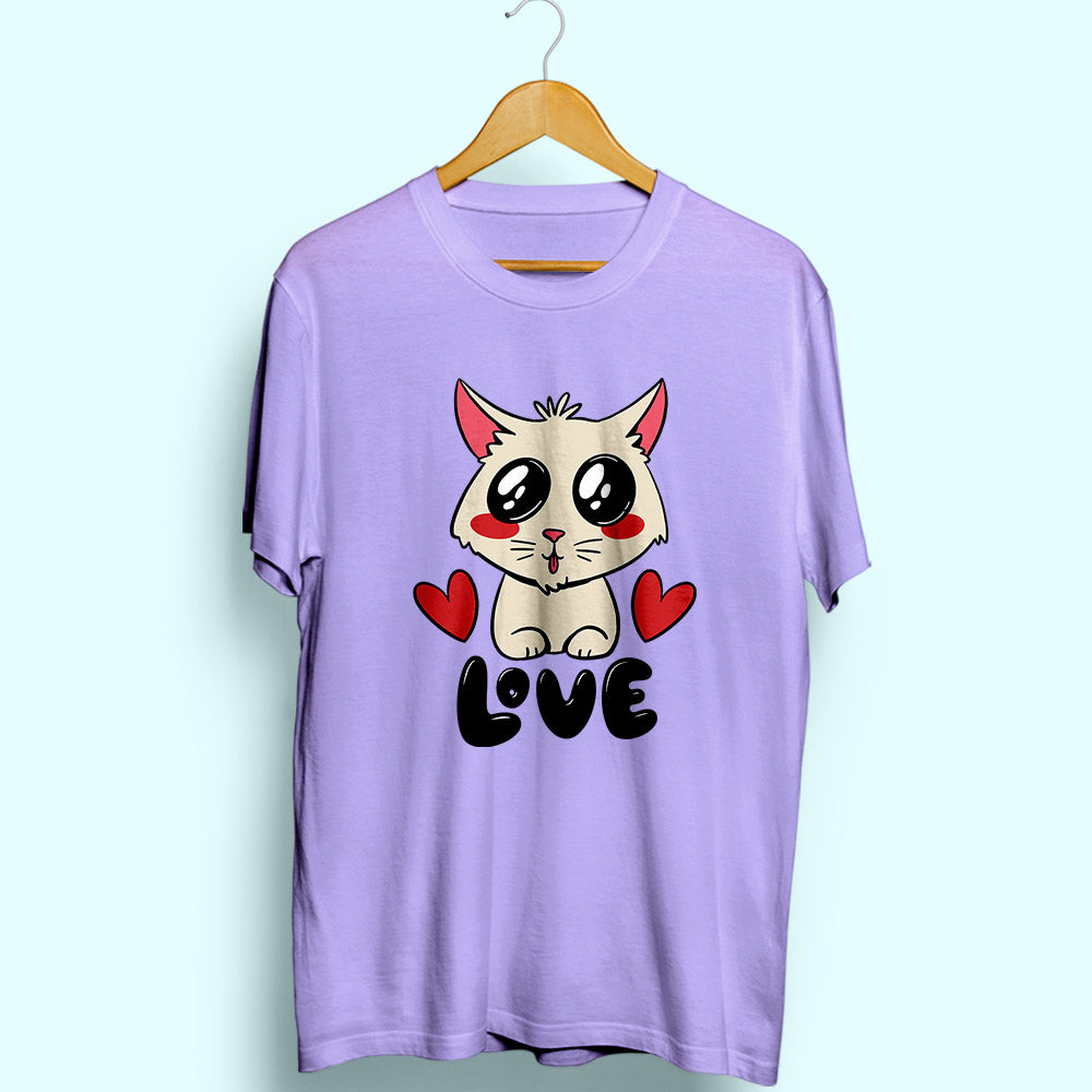 Cute Cat Love Half Sleeve T-Shirt