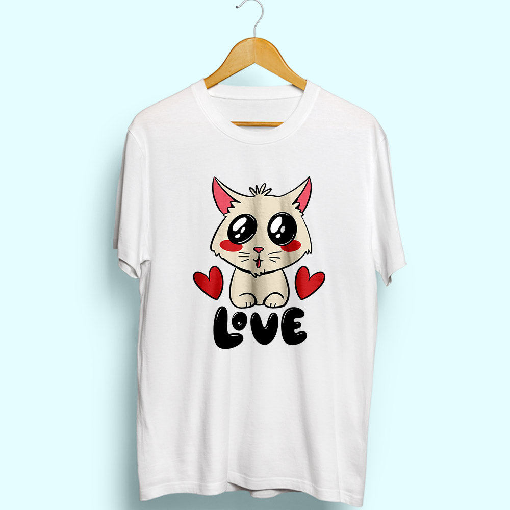 Cute Cat Love Half Sleeve T-Shirt
