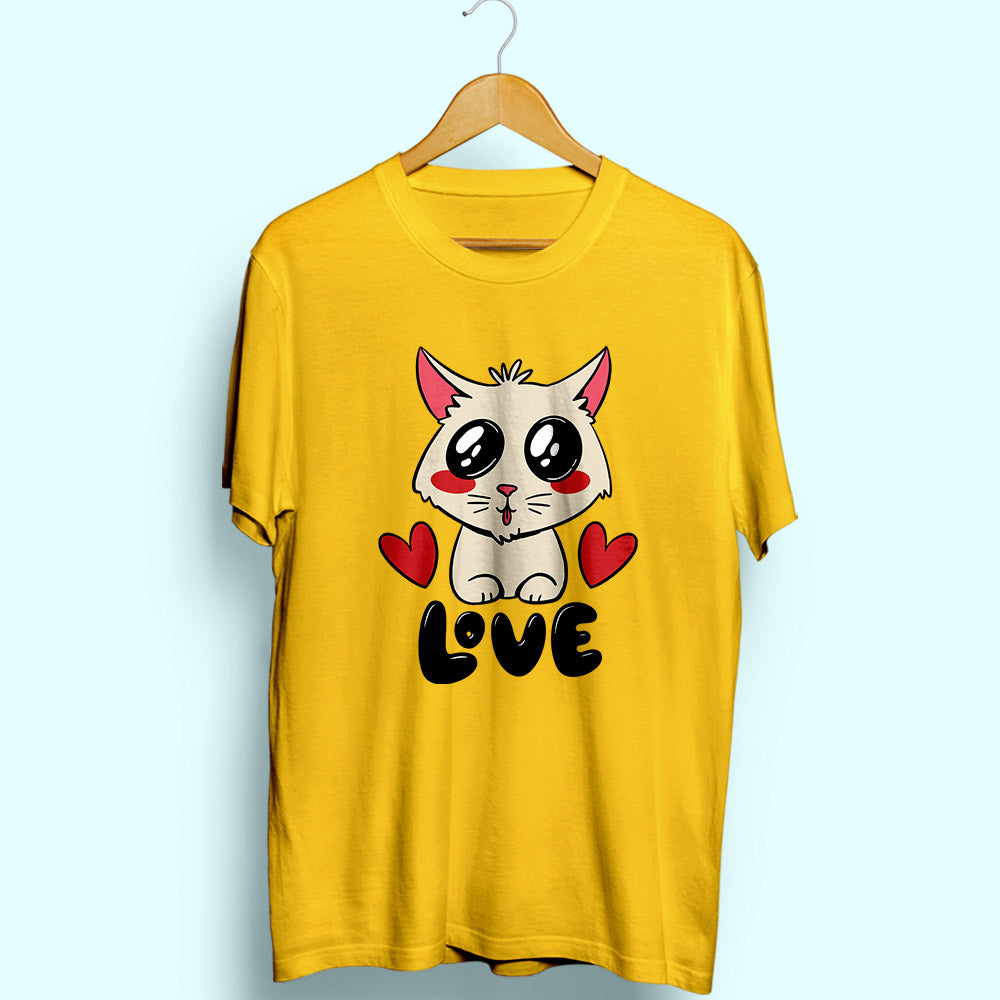 Cute Cat Love Half Sleeve T-Shirt