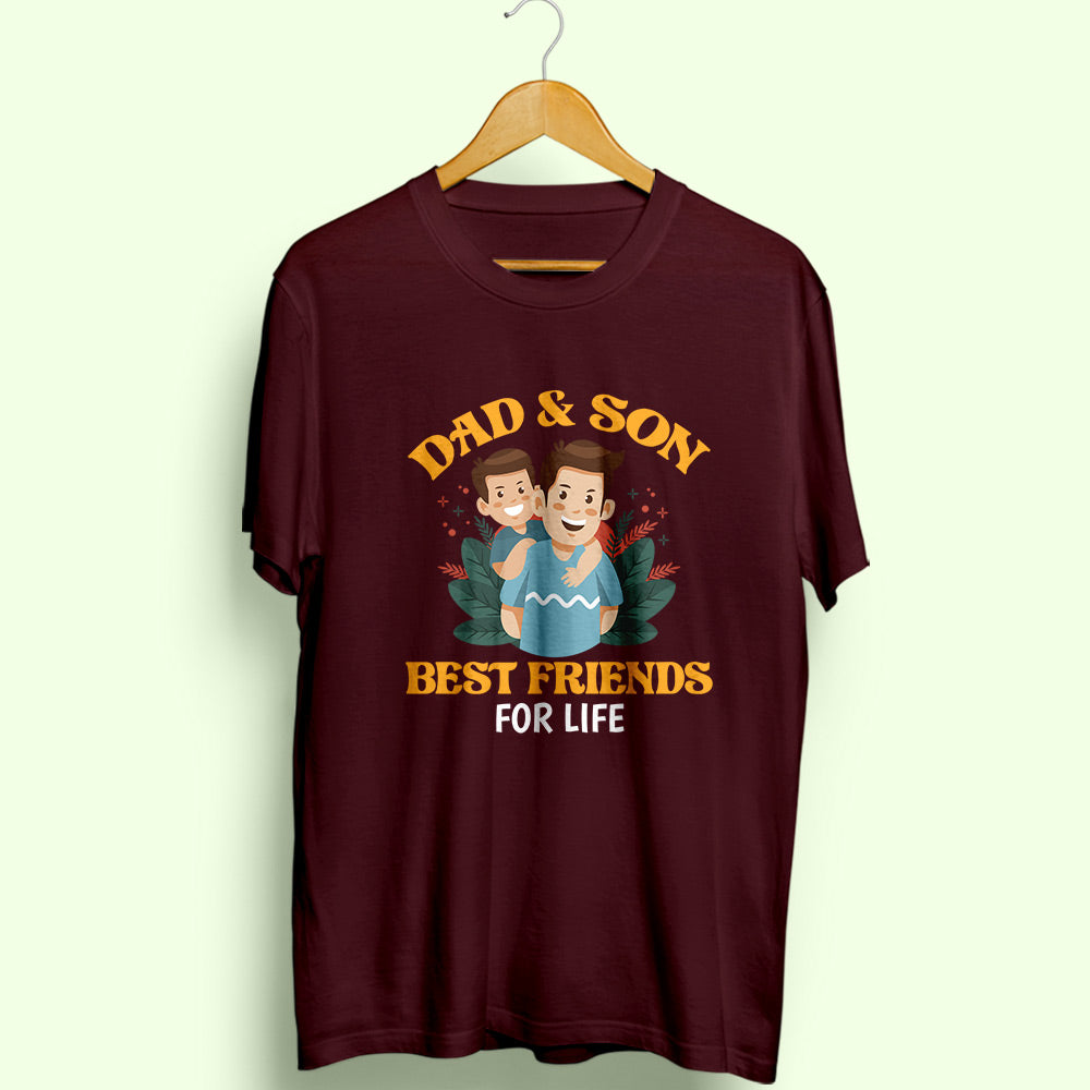 Dad & Son Best Friends Half Sleeve T-Shirt - Soul & Peace