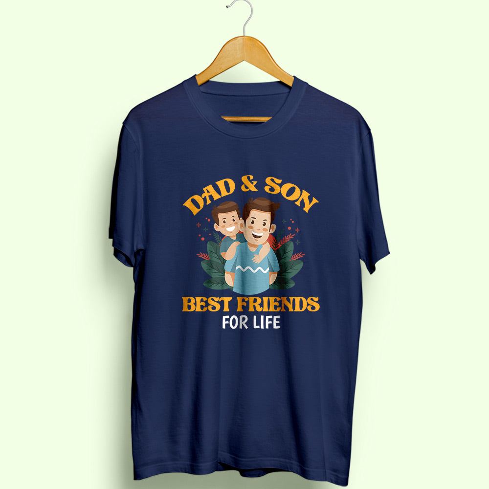 Dad & Son Best Friends Half Sleeve T-Shirt - Soul & Peace