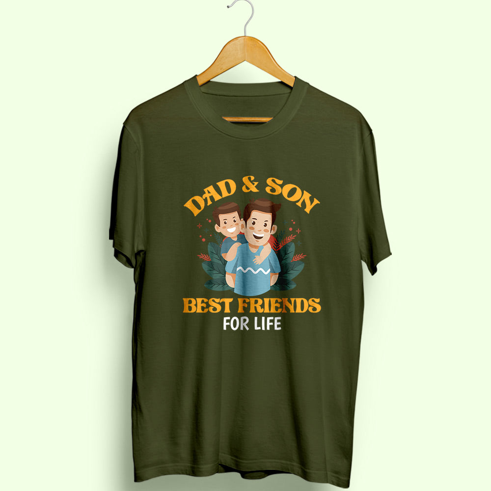 Dad & Son Best Friends Half Sleeve T-Shirt - Soul & Peace