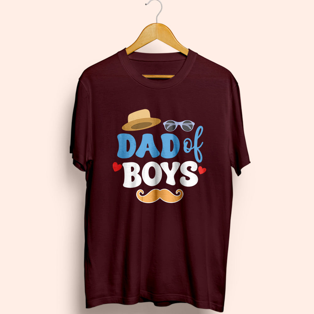 Dad Of Boys Half Sleeve T-Shirt