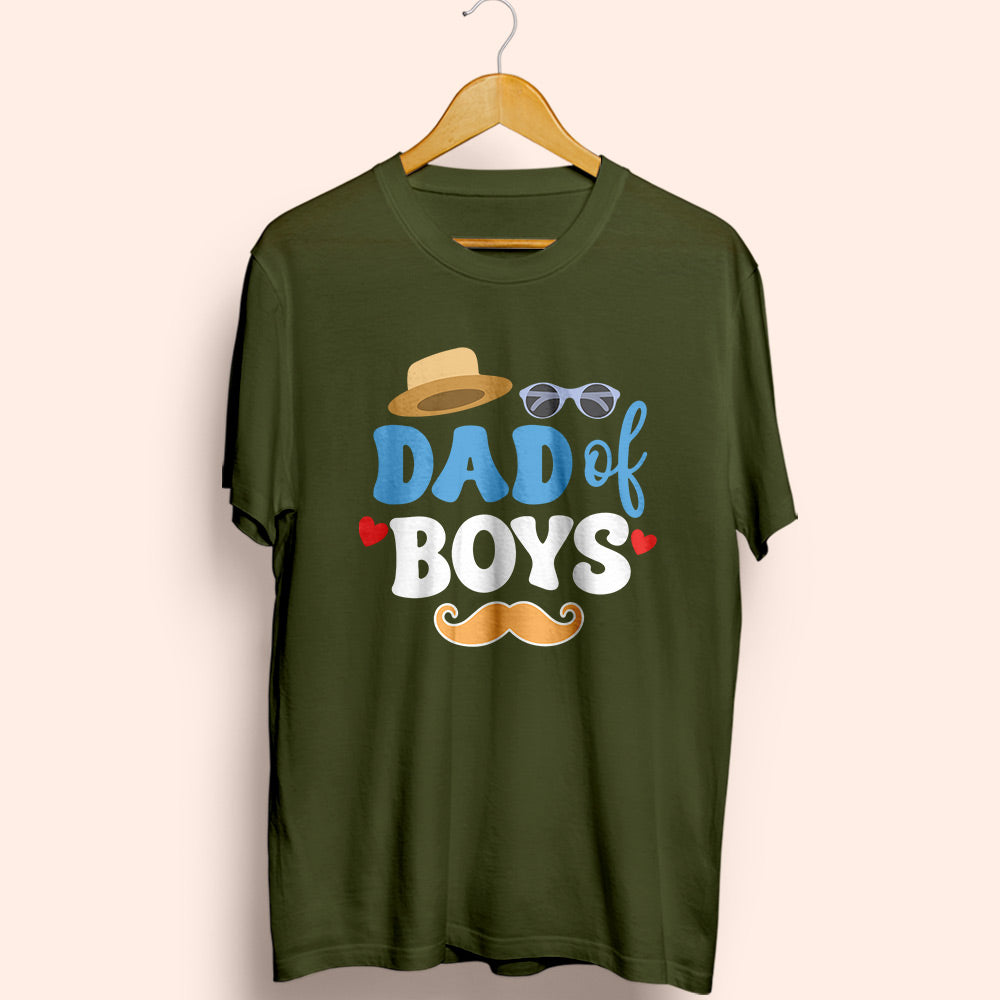 Dad Of Boys Half Sleeve T-Shirt